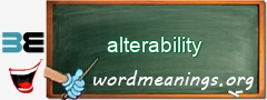 WordMeaning blackboard for alterability
